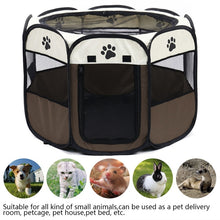 Load image into Gallery viewer, Portable Folding Pet Carrier Tent Dog House Playpen Multi-functionable Cage Dog Easy Operation Octagon Fence Breathable Cat Tent
